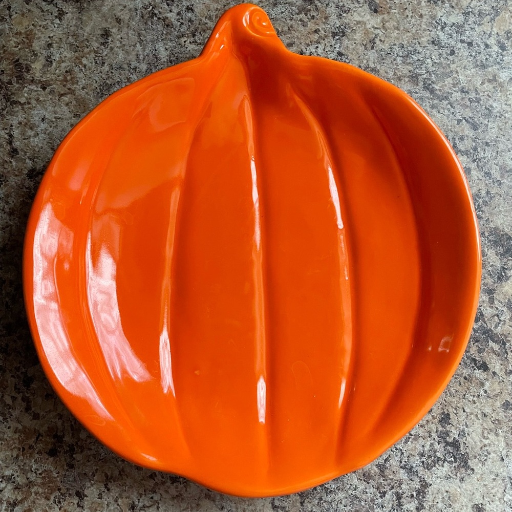 Pumpkin decorative ceramic plate